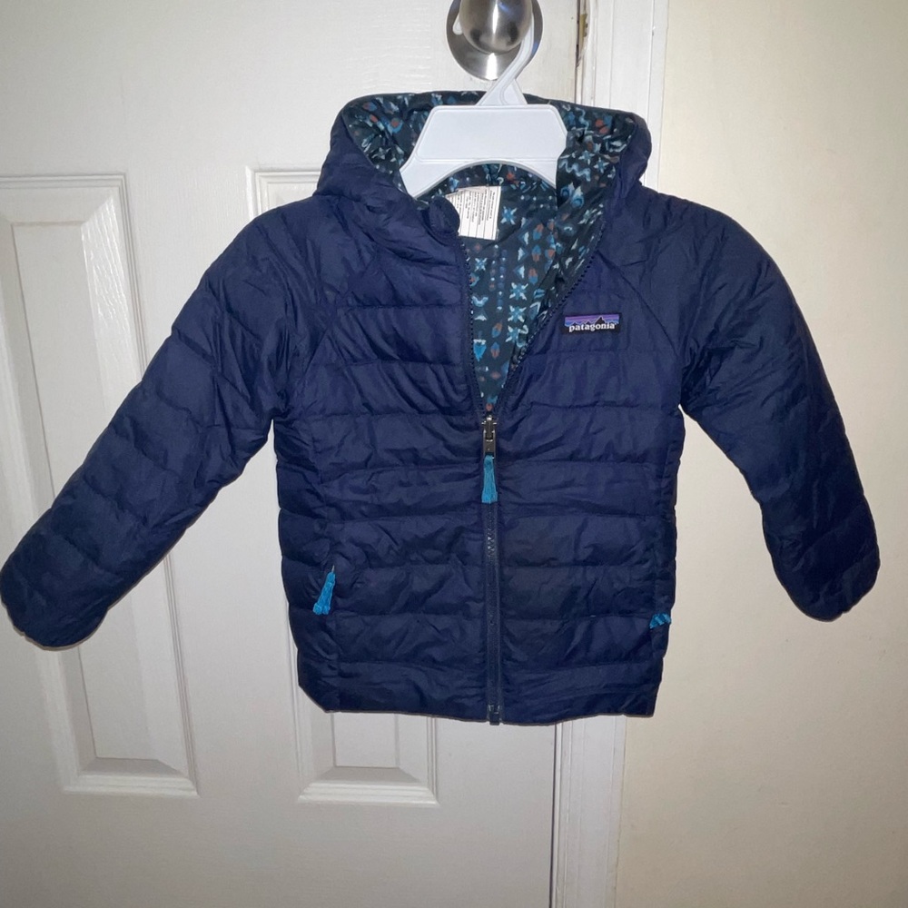 REVERSIBLE Patagonia Dark Blue/Patterned Quilted Jacket